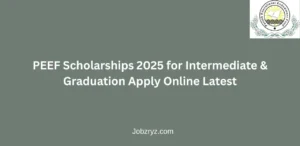 PEEF Scholarships 2025 for Intermediate & Graduation Apply Online Latest
