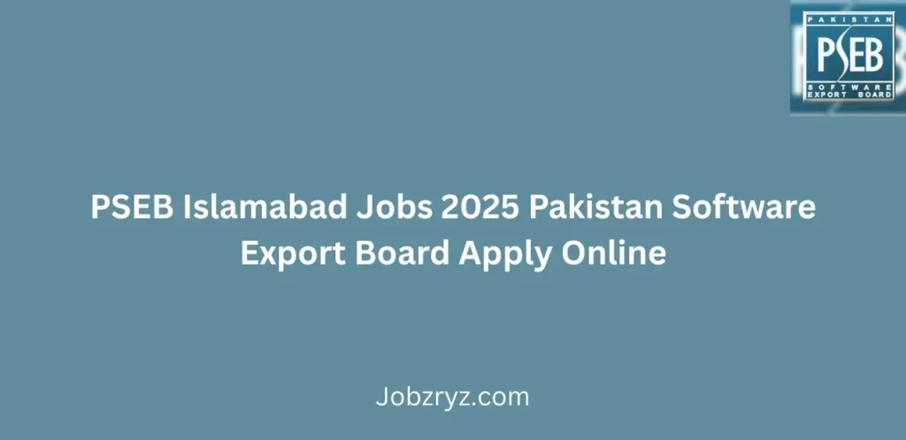 PSEB Islamabad Jobs 2025 Pakistan Software Export Board Apply Online